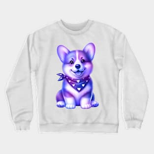 Blue Purple Corgi Crewneck Sweatshirt